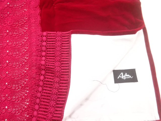  ビロードレース花模様ショール